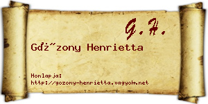 Gózony Henrietta névjegykártya